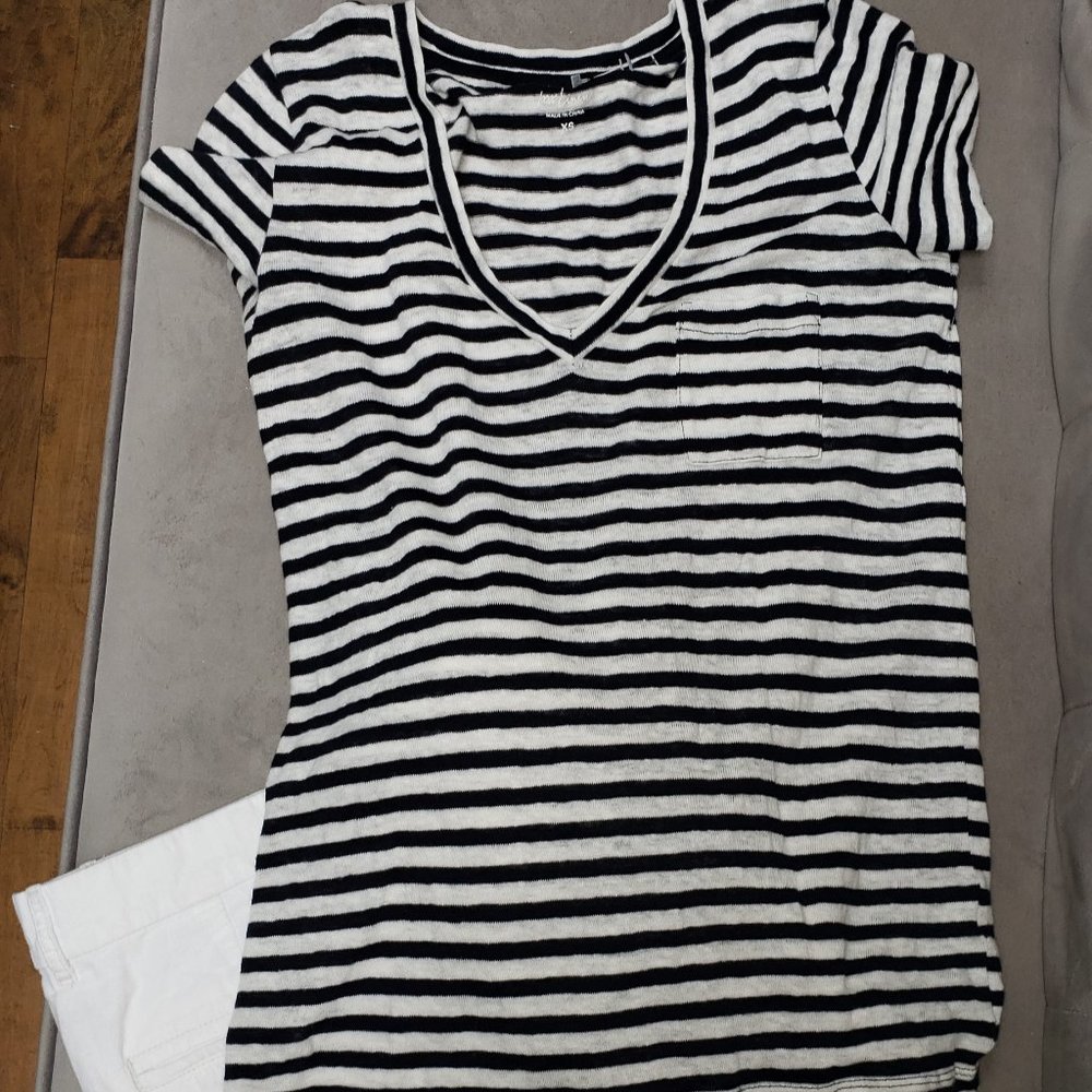J Crew Women's Striped 100% Linen Top Size XS
